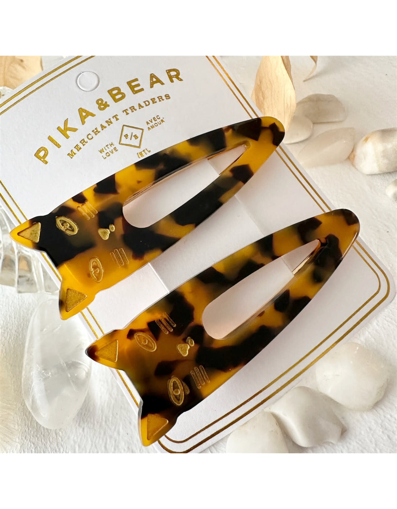 Pika & Bear Pika & Bear - "Double Trouble" Cat Face Duckbill Hair Clips (2)