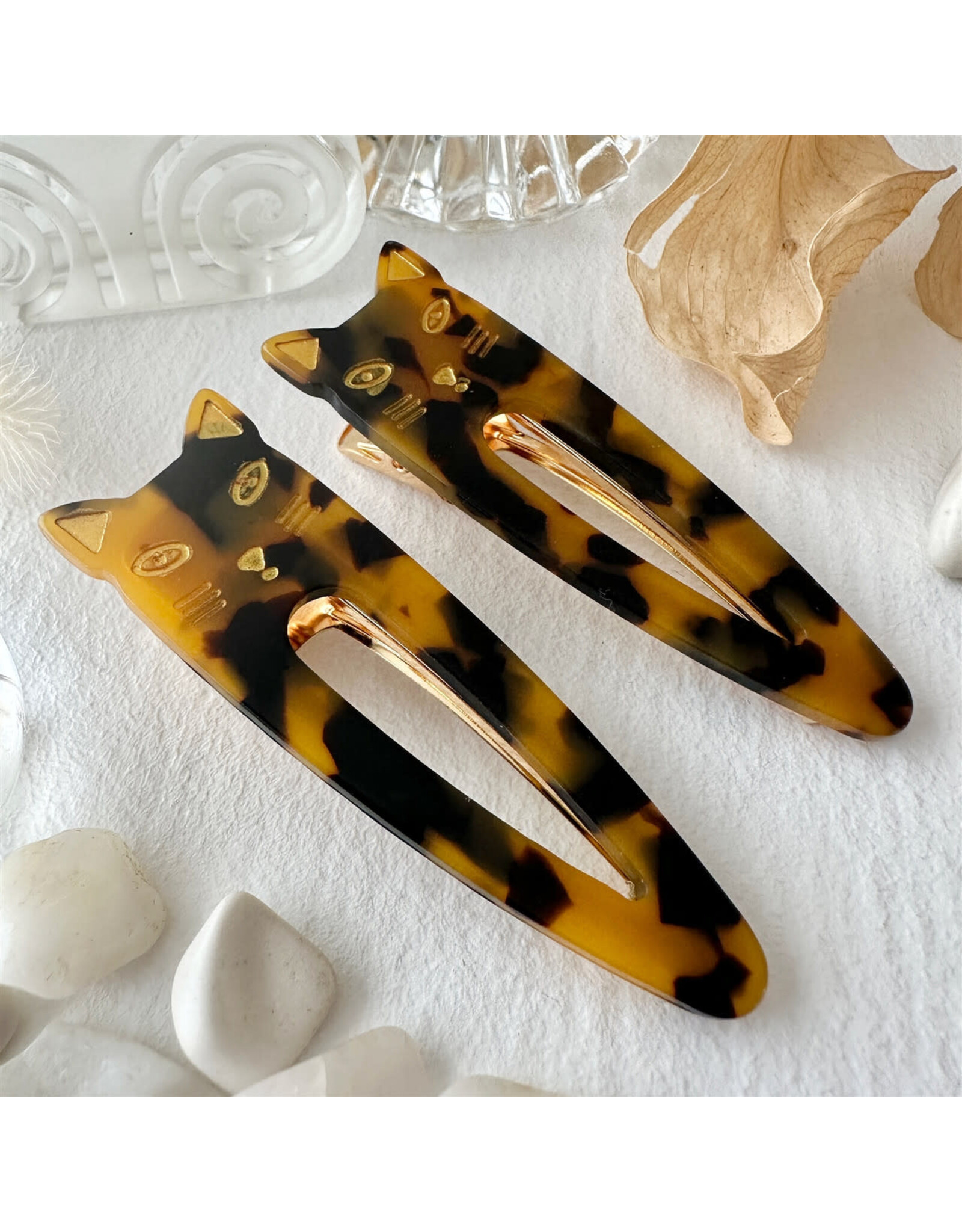 Pika & Bear Pika & Bear - "Double Trouble" Cat Face Duckbill Hair Clips (2)