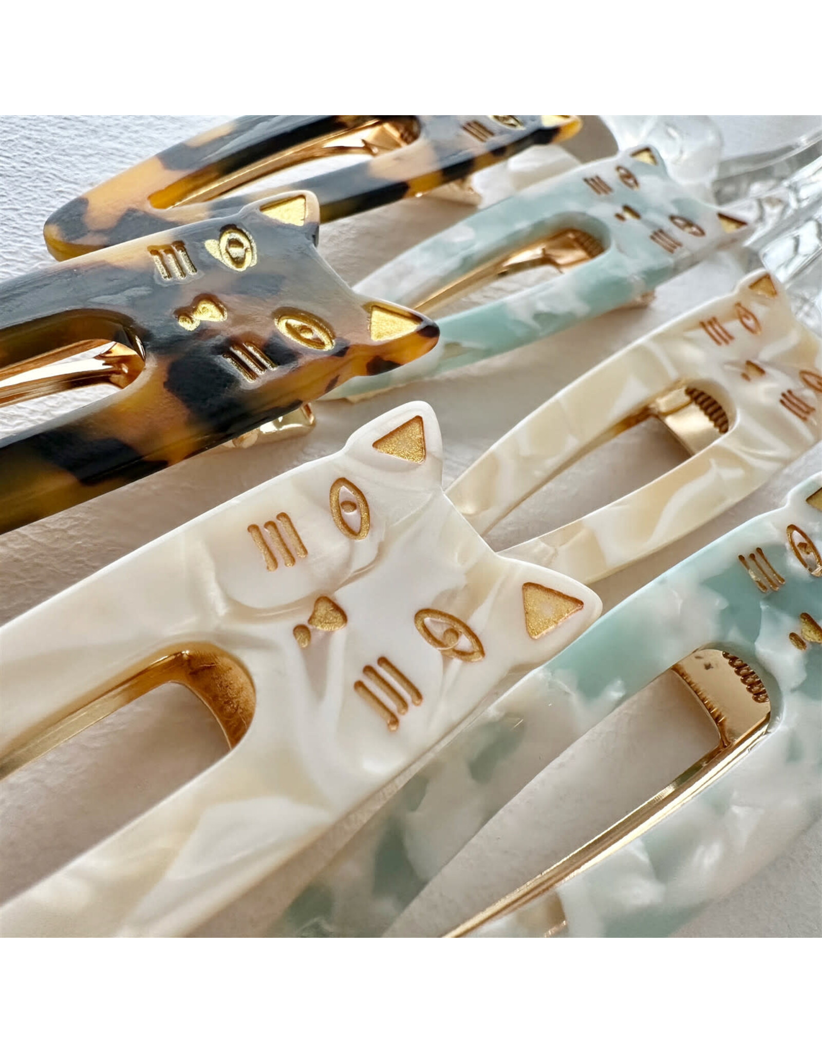 Pika & Bear Pika & Bear - "Double Trouble" Cat Face Duckbill Hair Clips (2)