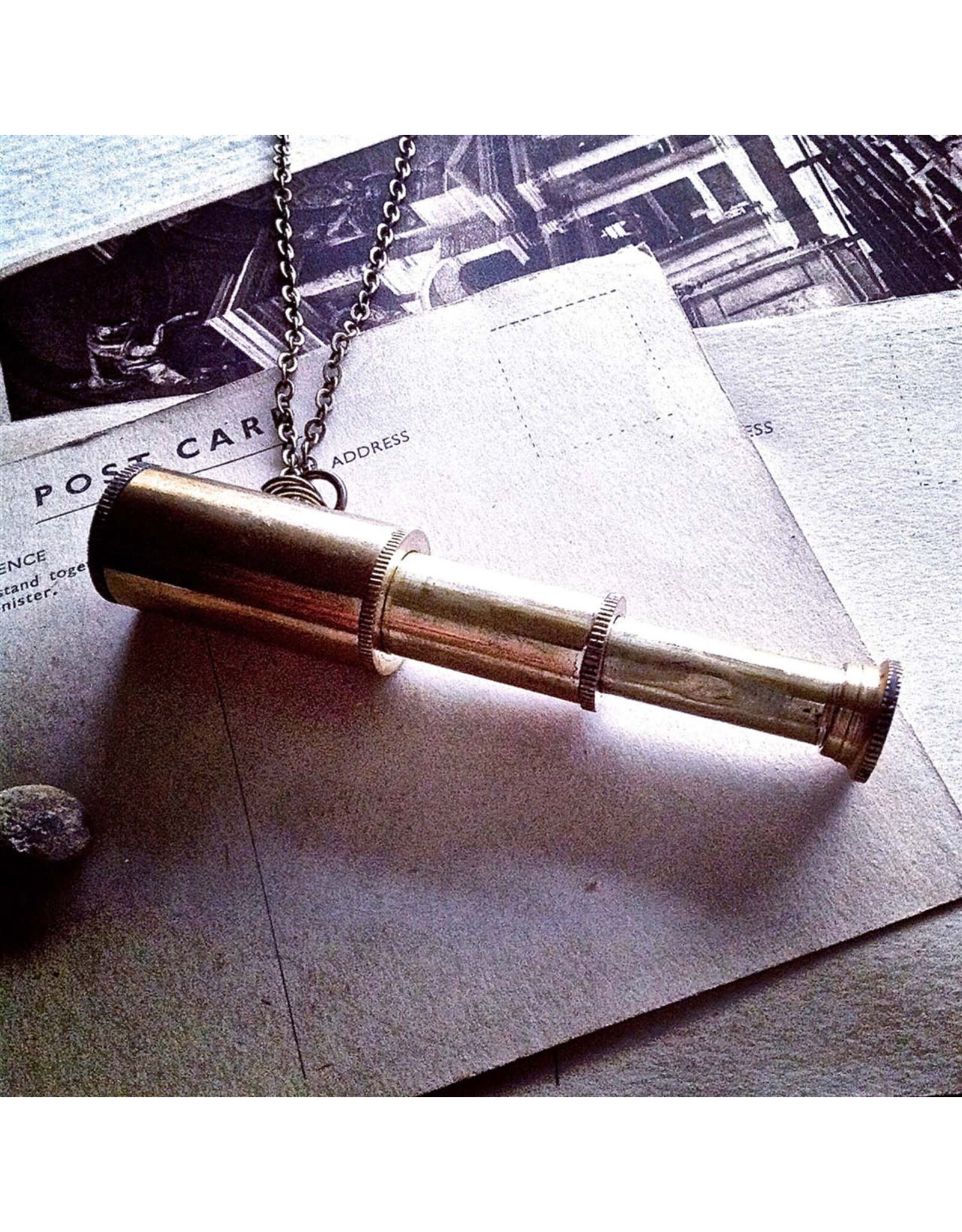Pika & Bear Pika & Bear - "Explorer" Brass Telescope Necklace