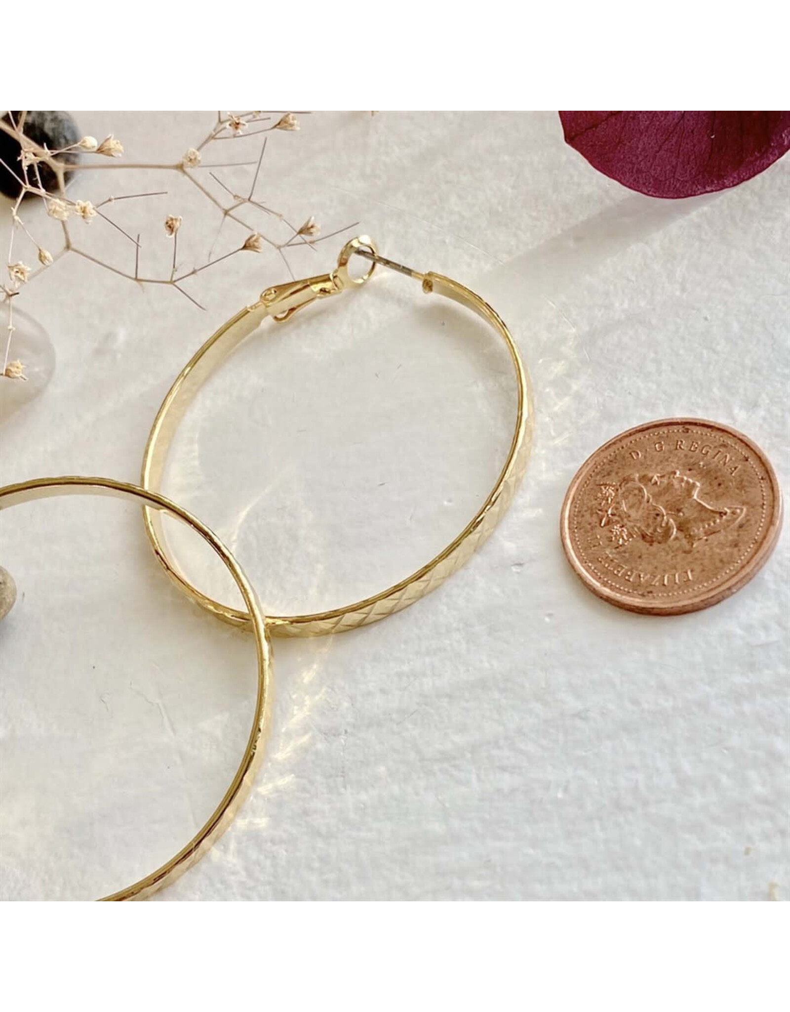 Pika & Bear Pika & Bear - "Lars" 4cm Textured Hoop Earrings