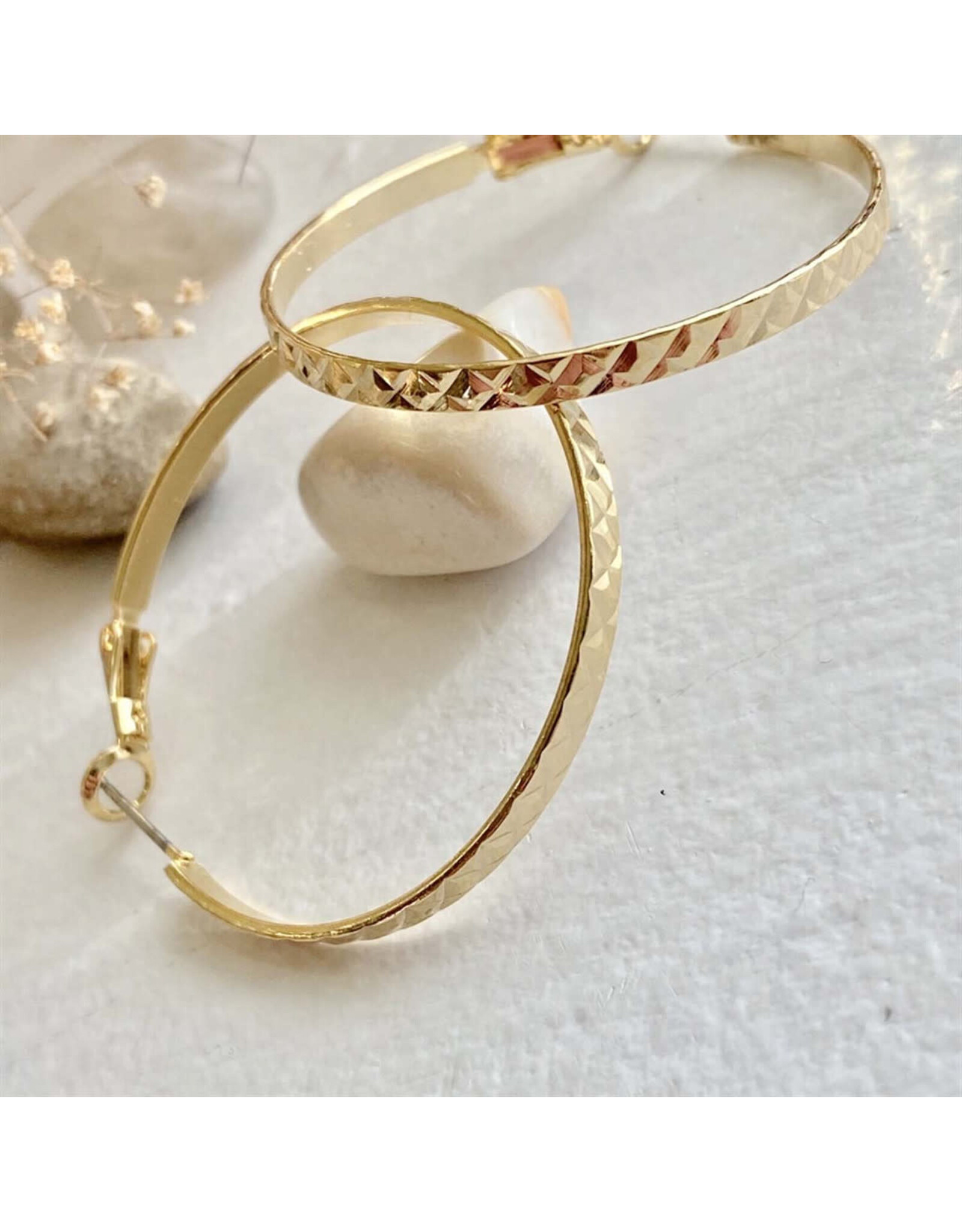 Pika & Bear Pika & Bear - "Lars" 4cm Textured Hoop Earrings