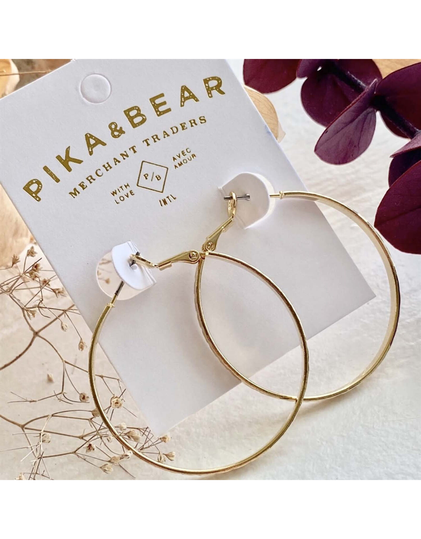 Pika & Bear Pika & Bear - "Lars" 4cm Textured Hoop Earrings