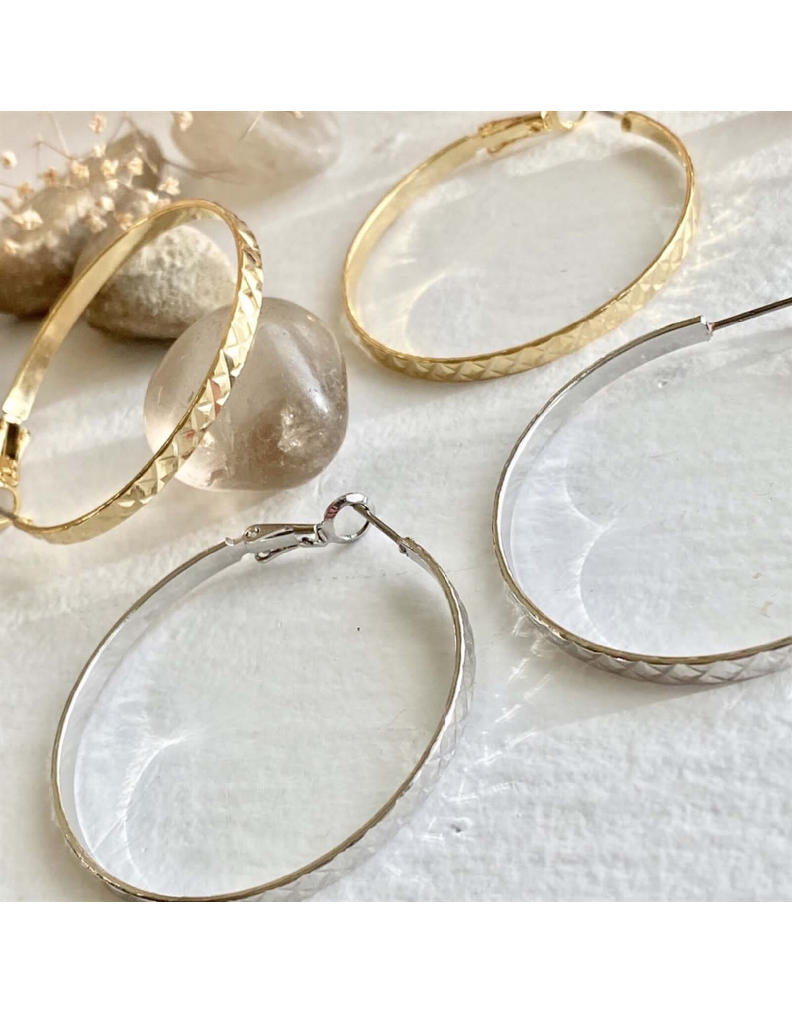 Pika & Bear Pika & Bear - "Lars" 4cm Textured Hoop Earrings