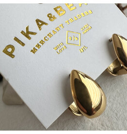 Pika & Bear Pika & Bear - "Lachry" Double Teardrop Hugger Hoop Earrings