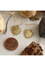 Pika & Bear Pika & Bear - "Sonora" Raw Brass Baroque Heart Drop Earrings