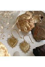 Pika & Bear Pika & Bear - "Sonora" Raw Brass Baroque Heart Drop Earrings