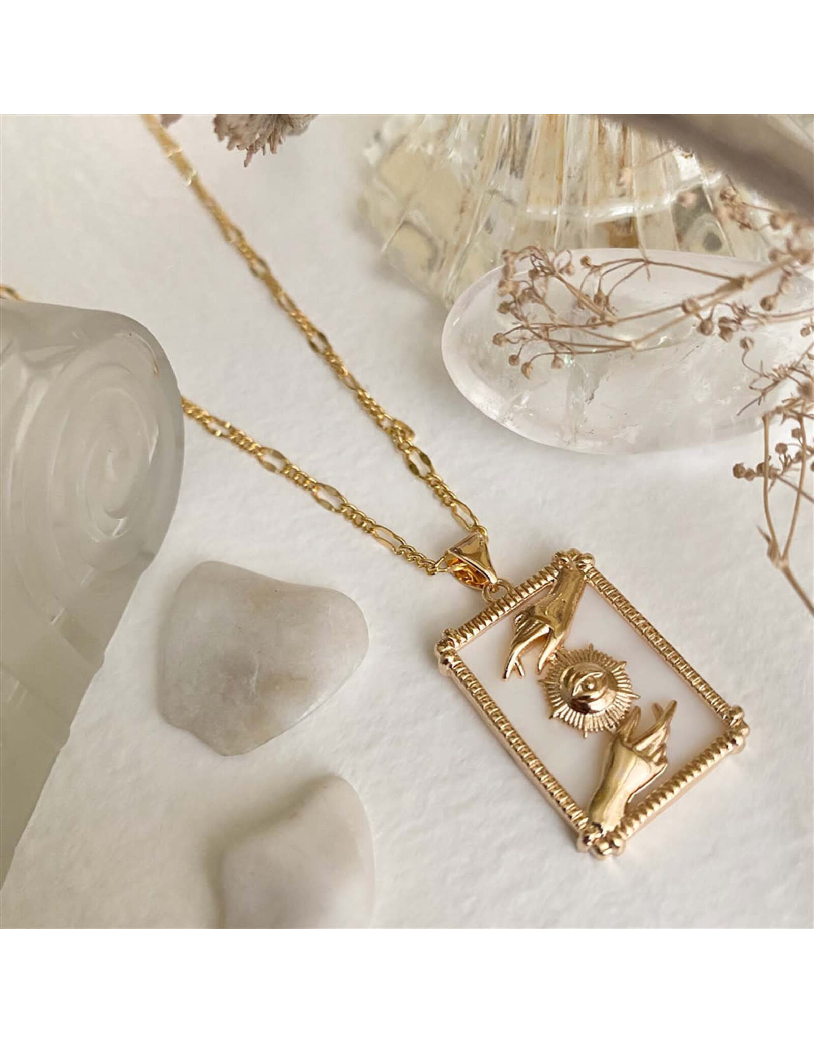 Pika & Bear Pika & Bear - "Alchemy" Hands With Eye Framed Pendant Necklace