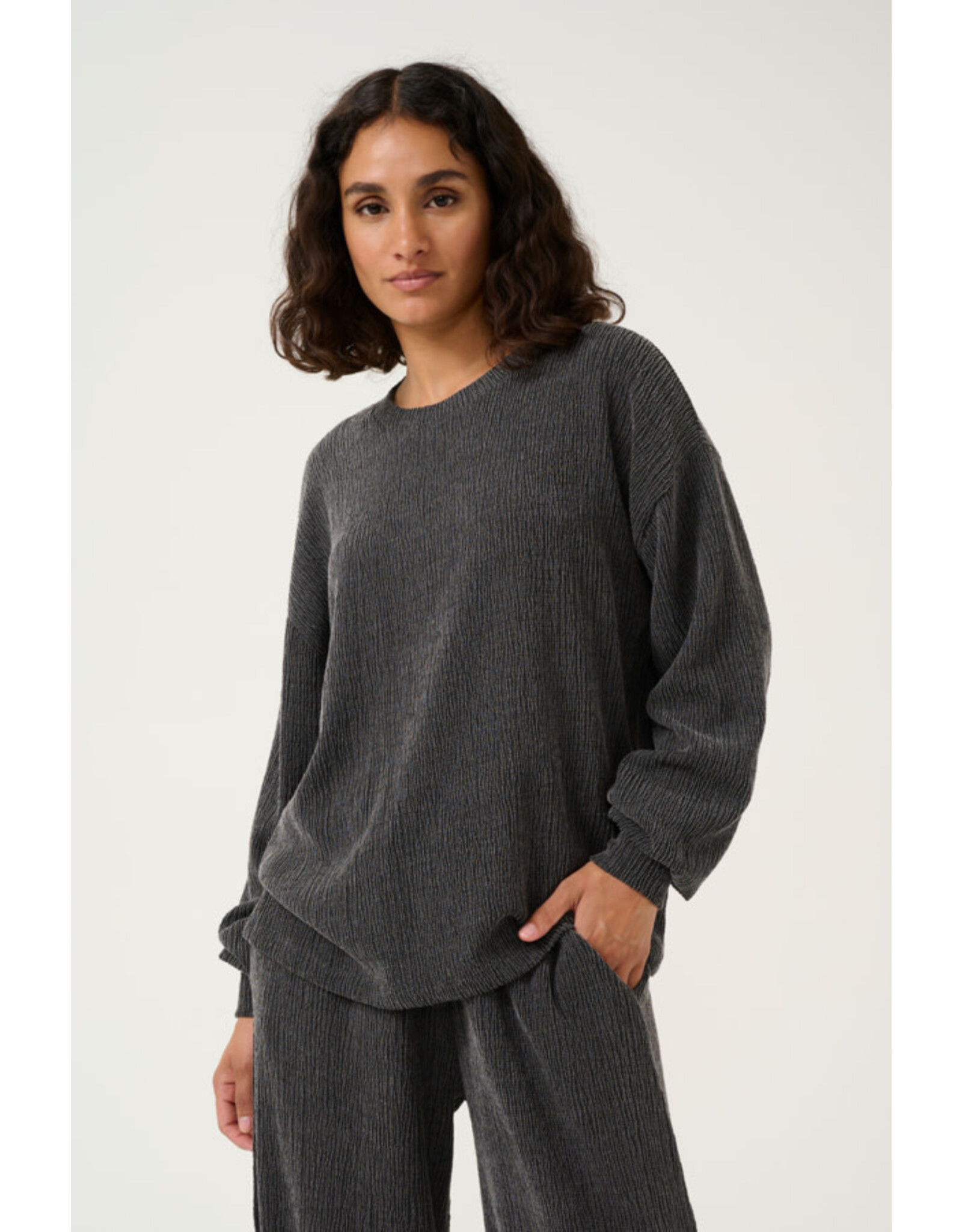 Kaffe Kaffe - Olga Top (Dark Grey Melange)