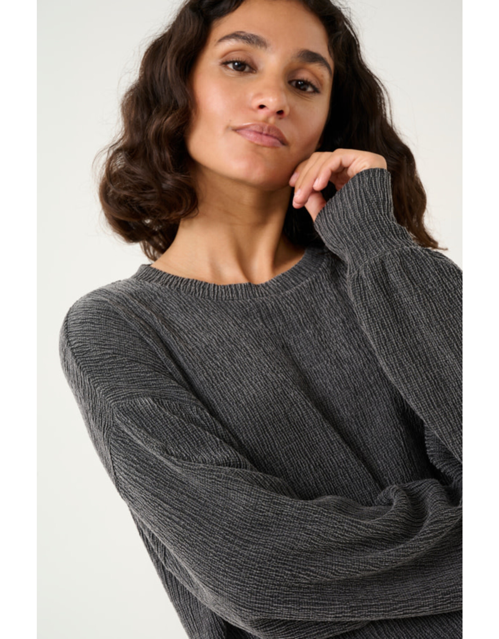 Kaffe Kaffe - Olga Top (Dark Grey Melange)