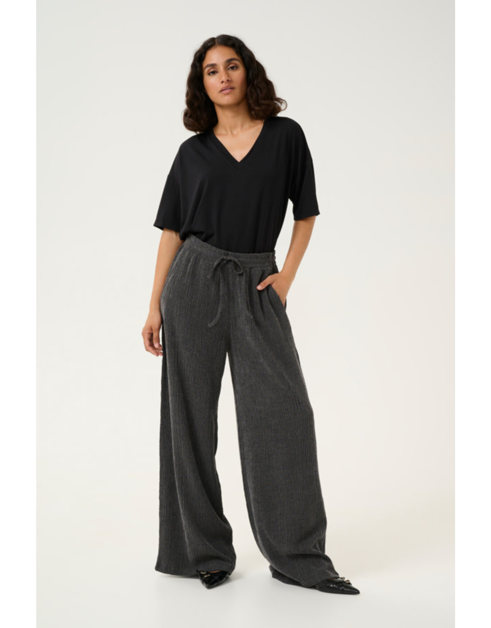 Kaffe Kaffe - Olga Pants (Dark Grey Melange)