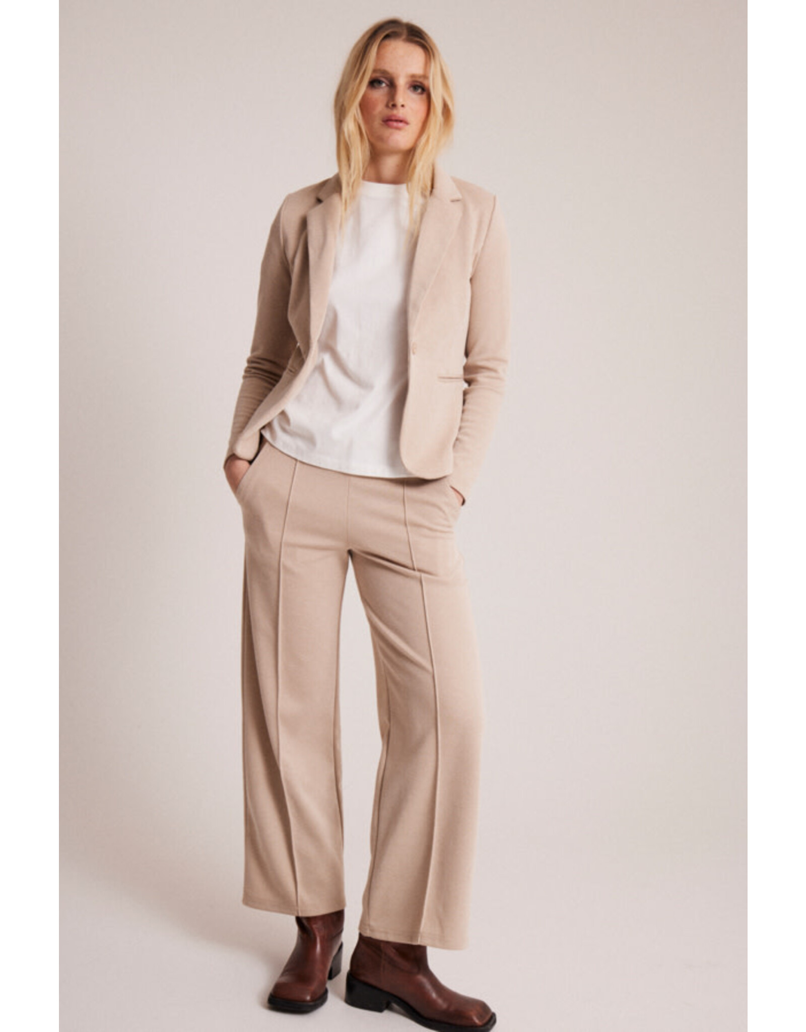 ICHI ICHI - Kate pique crop trousers (Doeskin)