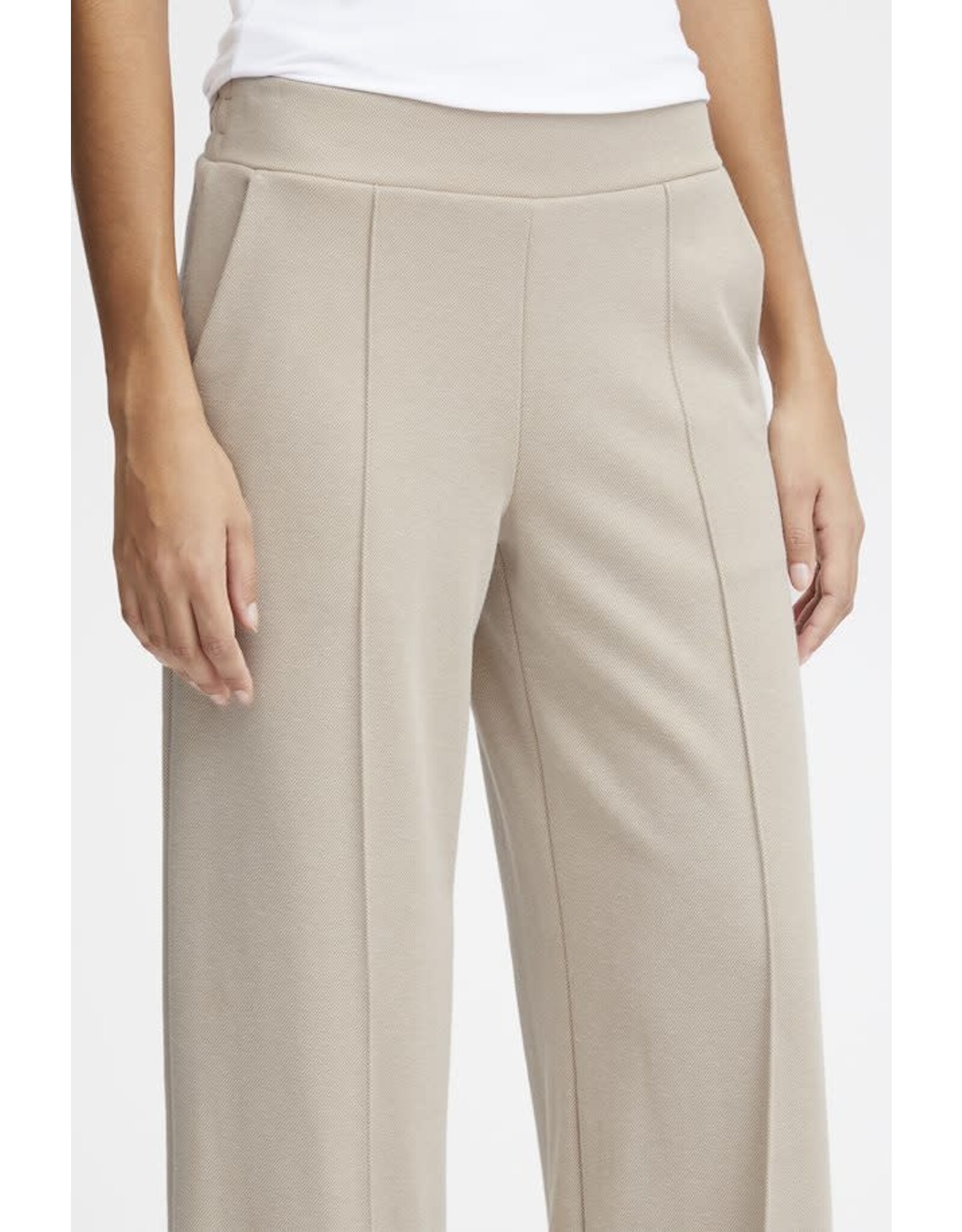 ICHI ICHI - Kate pique full length trousers (Doeskin)