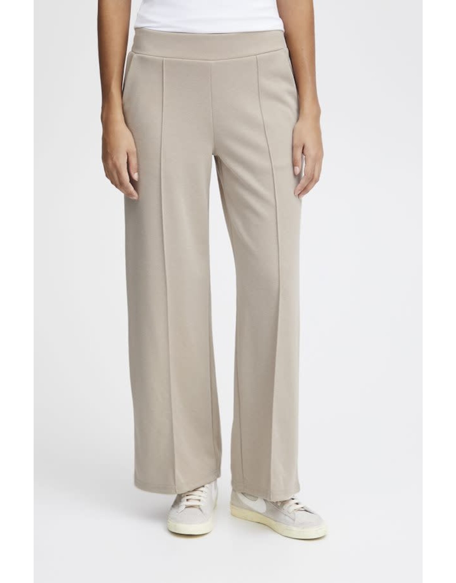ICHI ICHI - Kate pique full length trousers (Doeskin)