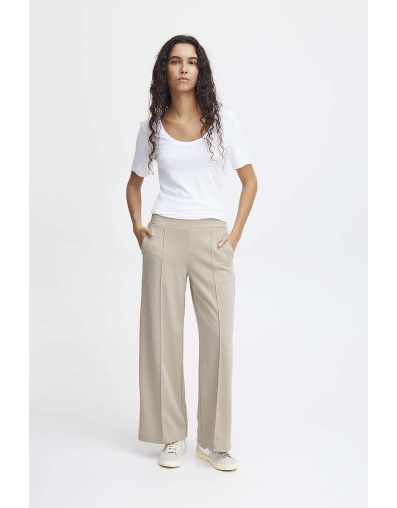 ICHI ICHI - Kate pique full length trousers (Doeskin)