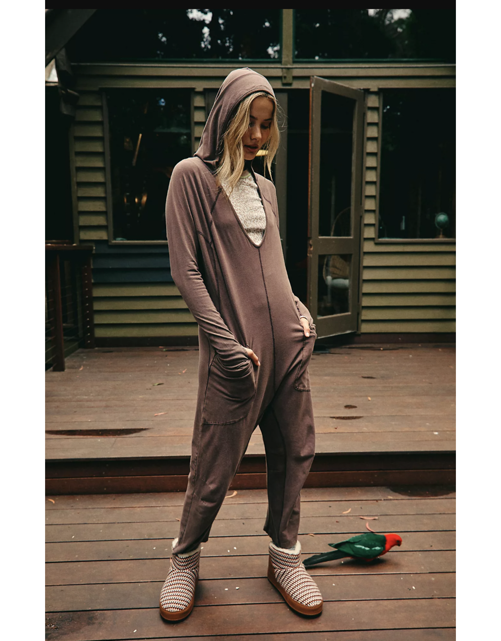 Free people Free People - Hot Shot Long Sleeve Onesie (Dark Espresso)