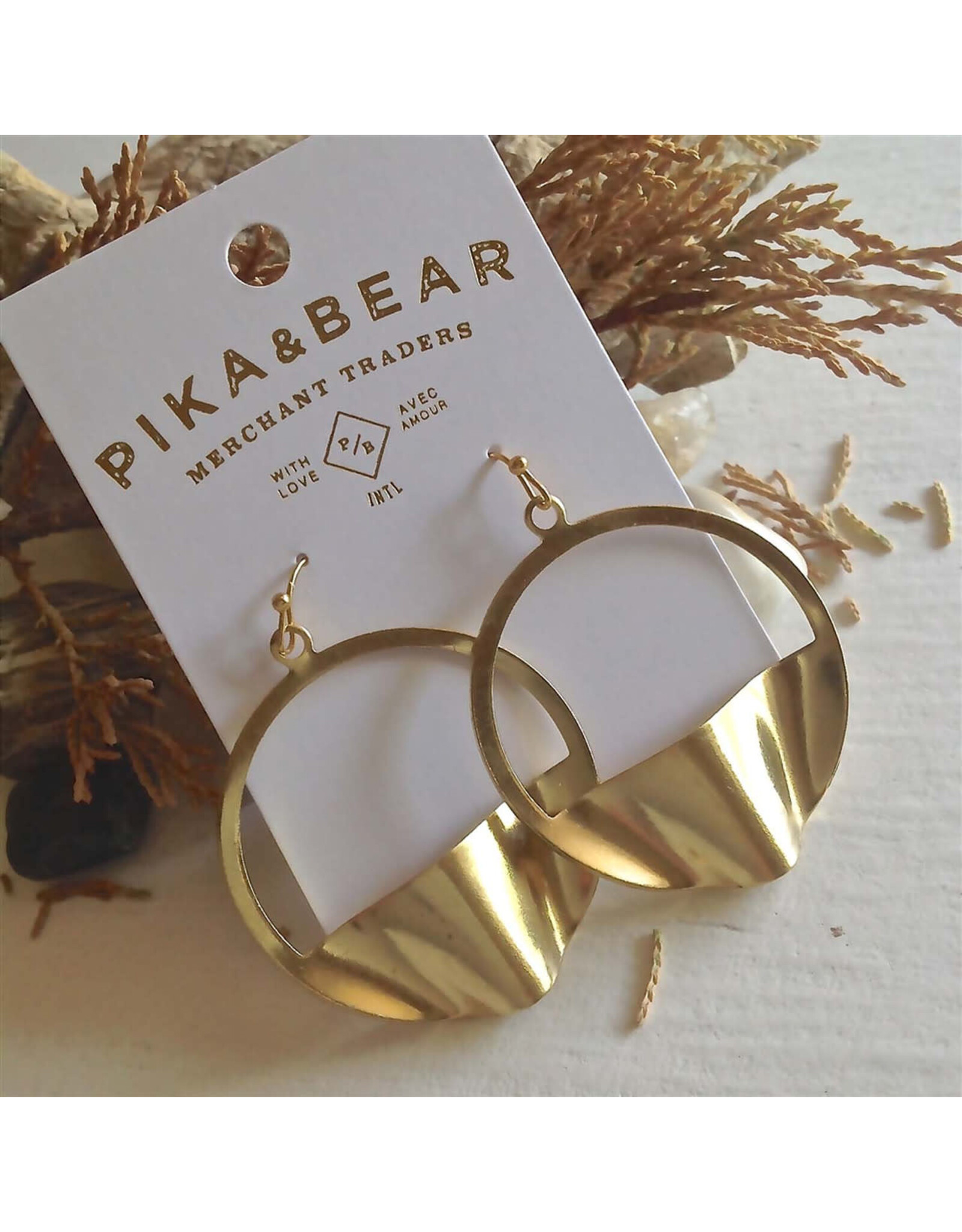 Pika & Bear Pika & Bear - "Pneuma" Abstract Hoop Earring in Brass