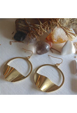 Pika & Bear Pika & Bear - "Pneuma" Abstract Hoop Earring in Brass