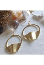 Pika & Bear Pika & Bear - "Pneuma" Abstract Hoop Earring in Brass