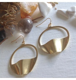 Pika & Bear Pika & Bear - "Pneuma" Abstract Hoop Earring in Brass
