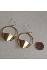 Pika & Bear Pika & Bear - "Pneuma" Abstract Hoop Earring in Brass