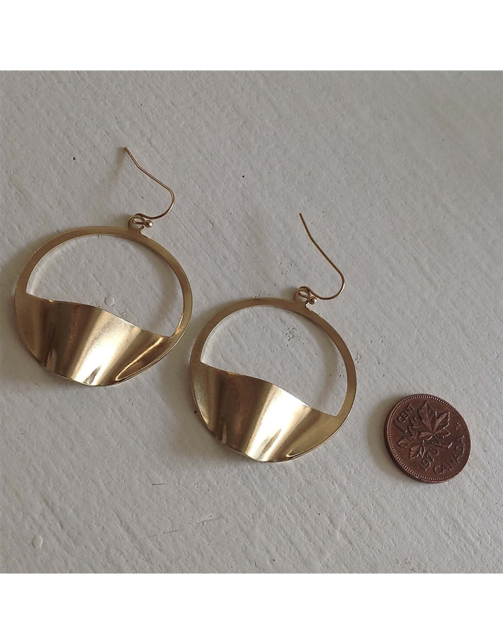 Pika & Bear Pika & Bear - "Pneuma" Abstract Hoop Earring in Brass