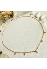 Pika & Bear Pika & Bear - "Avalon" Tiny Zircon Drops Charm Necklace in Gold