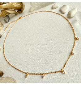 Pika & Bear Pika & Bear - "Avalon" Tiny Zircon Drops Charm Necklace in Gold