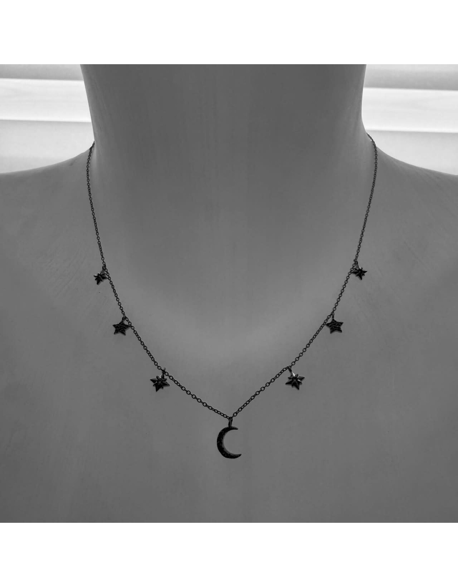 Pika & Bear Pika & Bear - "Andromeda" Stars & Moon Charm Necklace in Gold