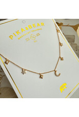 Pika & Bear Pika & Bear - "Andromeda" Stars & Moon Charm Necklace in Gold