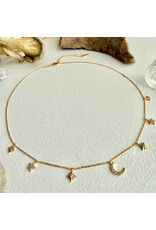 Pika & Bear Pika & Bear - "Andromeda" Stars & Moon Charm Necklace in Gold