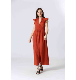 Korner Korner - Maxi Length Dress with Flutter Sleeves (Terracotta)