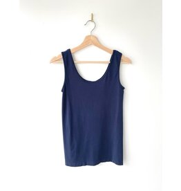 Orange Bamboo tank (navy)