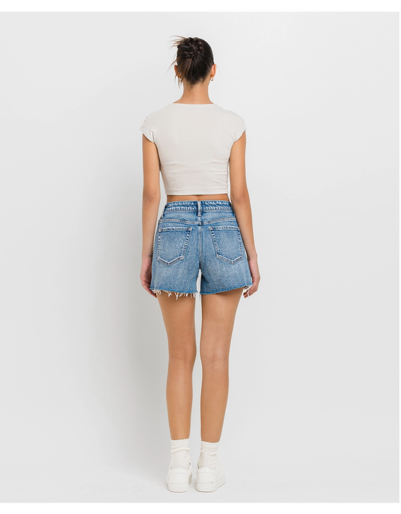 VERVET VERVET - Rebecca High Rise Cleancut Hem A Line Shorts (Inner Circle)
