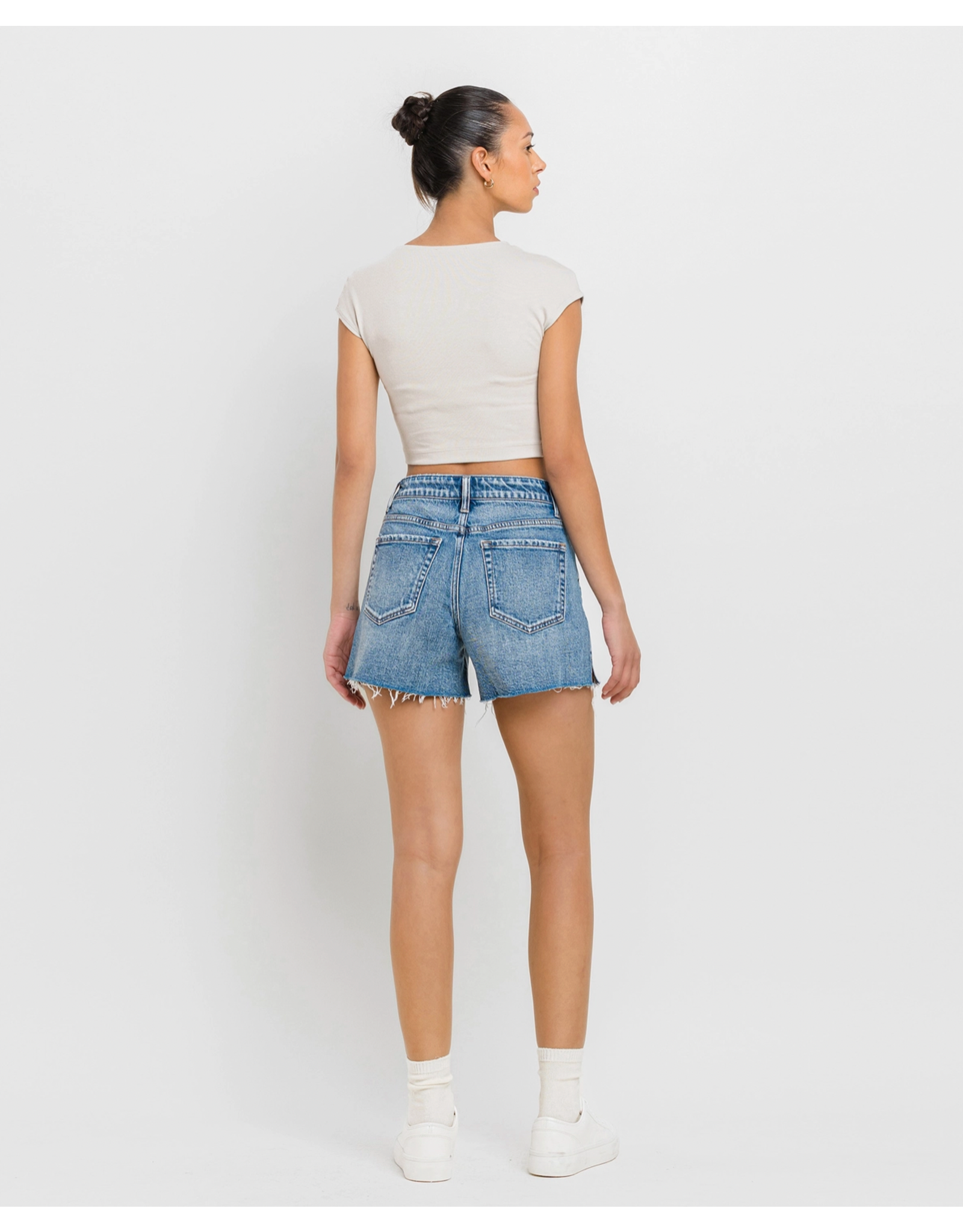 VERVET VERVET - Rebecca High Rise Cleancut Hem A Line Shorts (Inner Circle)