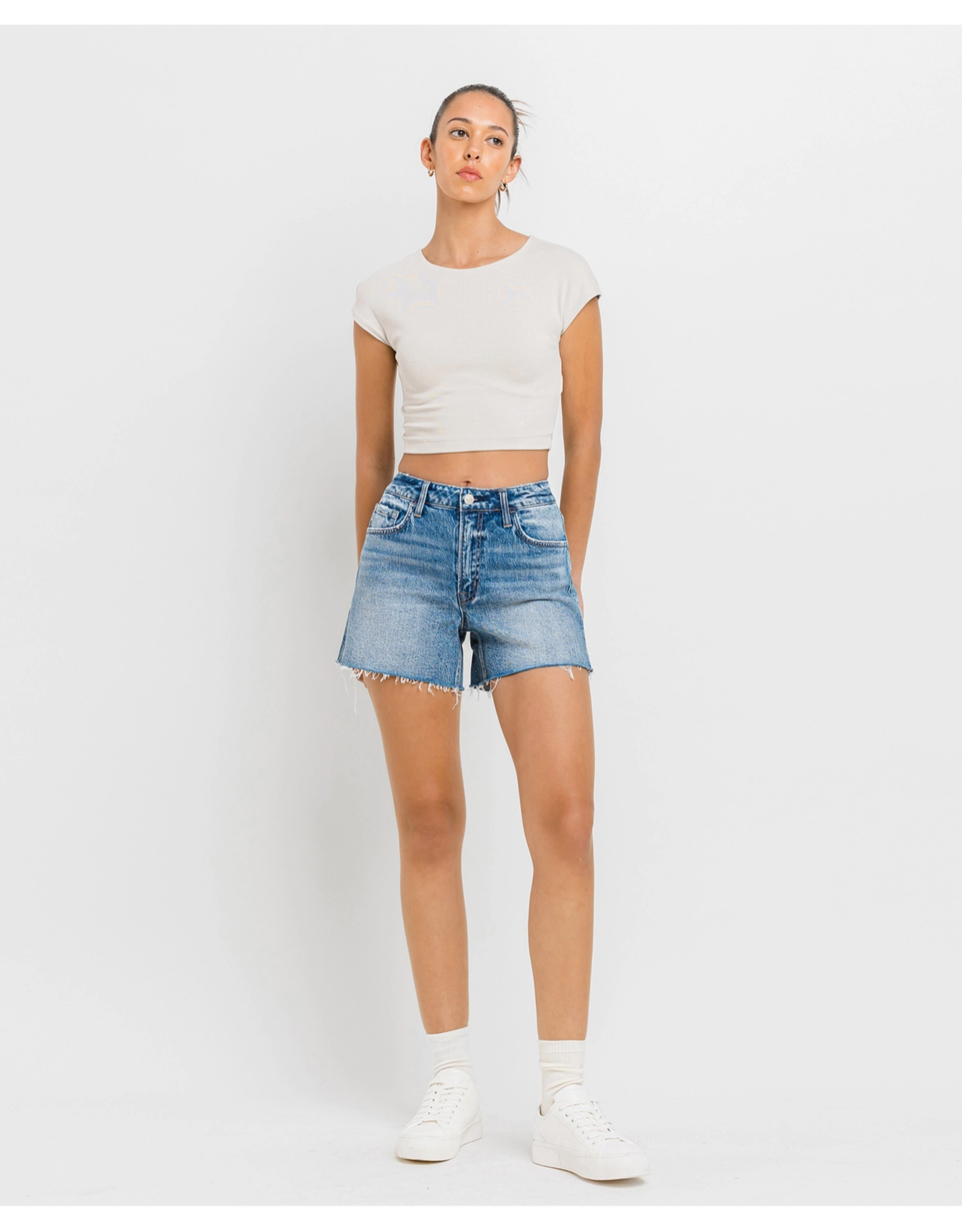 VERVET VERVET - Rebecca High Rise Cleancut Hem A Line Shorts (Inner Circle)