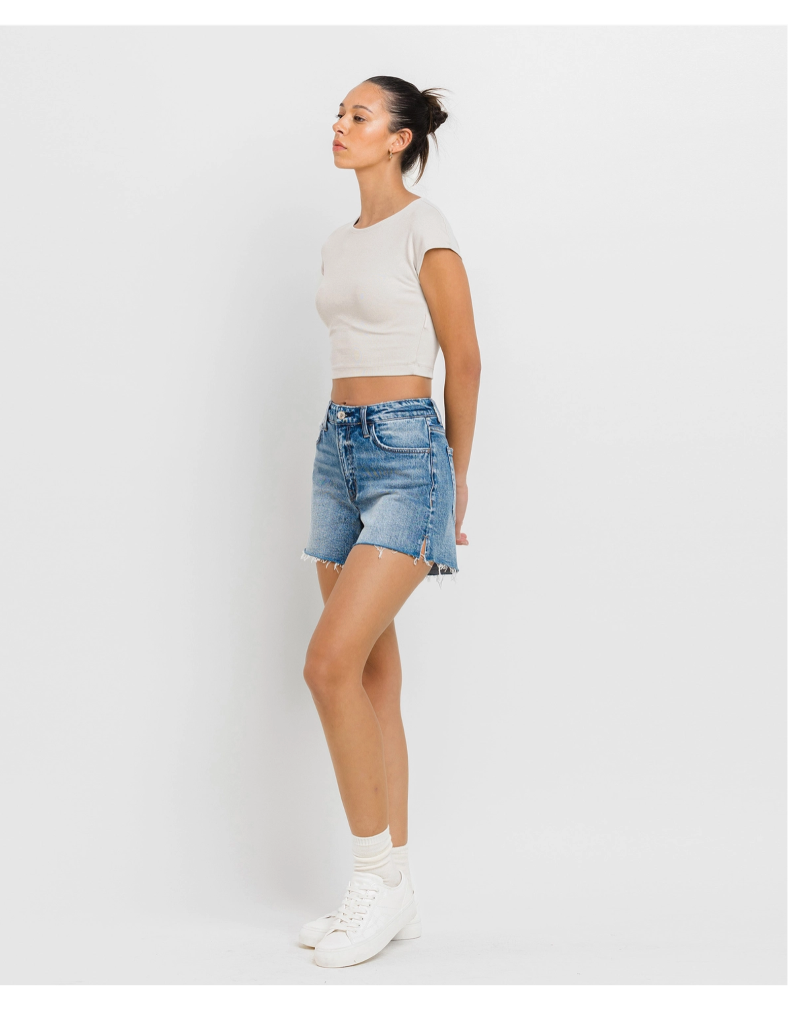 VERVET VERVET - Rebecca High Rise Cleancut Hem A Line Shorts (Inner Circle)