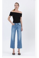 Flying Monkey Flying Monkey - High Rise Raw Hem Crop Slim Wide Jeans (Well Balanced)