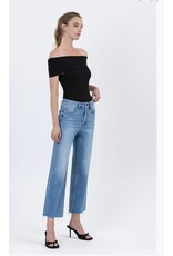 Flying Monkey Flying Monkey - High Rise Raw Hem Crop Slim Wide Jeans (Well Balanced)