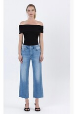 Flying Monkey Flying Monkey - High Rise Raw Hem Crop Slim Wide Jeans (Well Balanced)