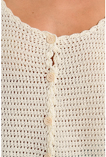 Molly Bracken Molly Bracken -  Cropped Crochet Cardigan (Off White)