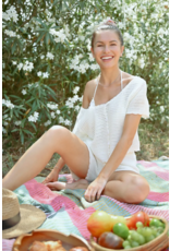 Molly Bracken Molly Bracken -  Cropped Crochet Cardigan (Off White)