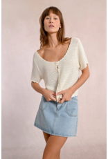 Molly Bracken Molly Bracken -  Cropped Crochet Cardigan (Off White)