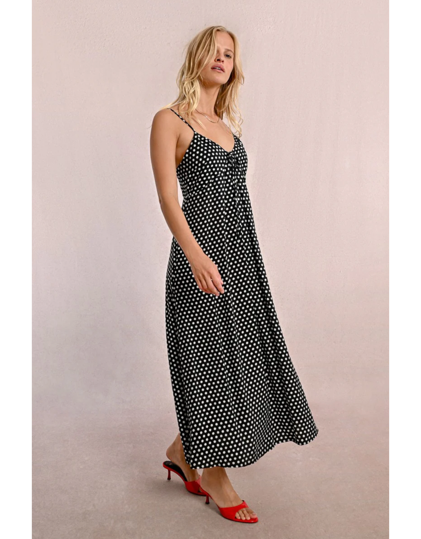 Molly Bracken Molly Bracken -  Polka Dot Maxi Dress (Black)