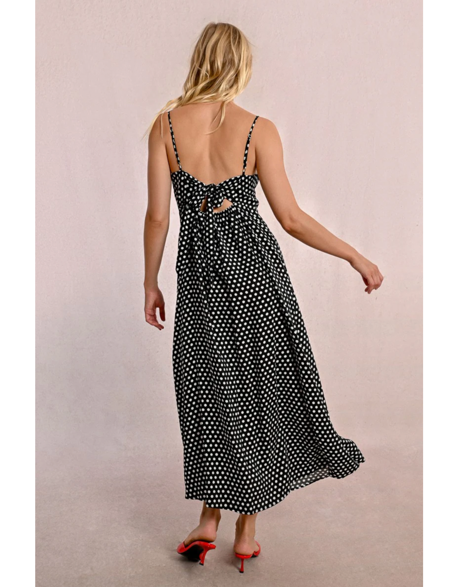 Molly Bracken Molly Bracken -  Polka Dot Maxi Dress (Black)
