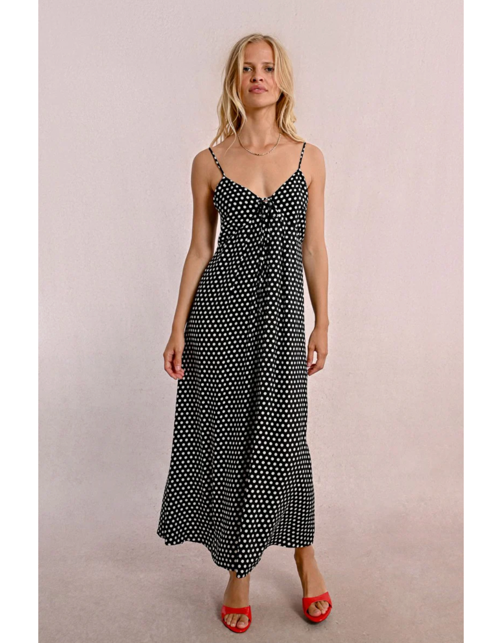 Molly Bracken Molly Bracken -  Polka Dot Maxi Dress (Black)