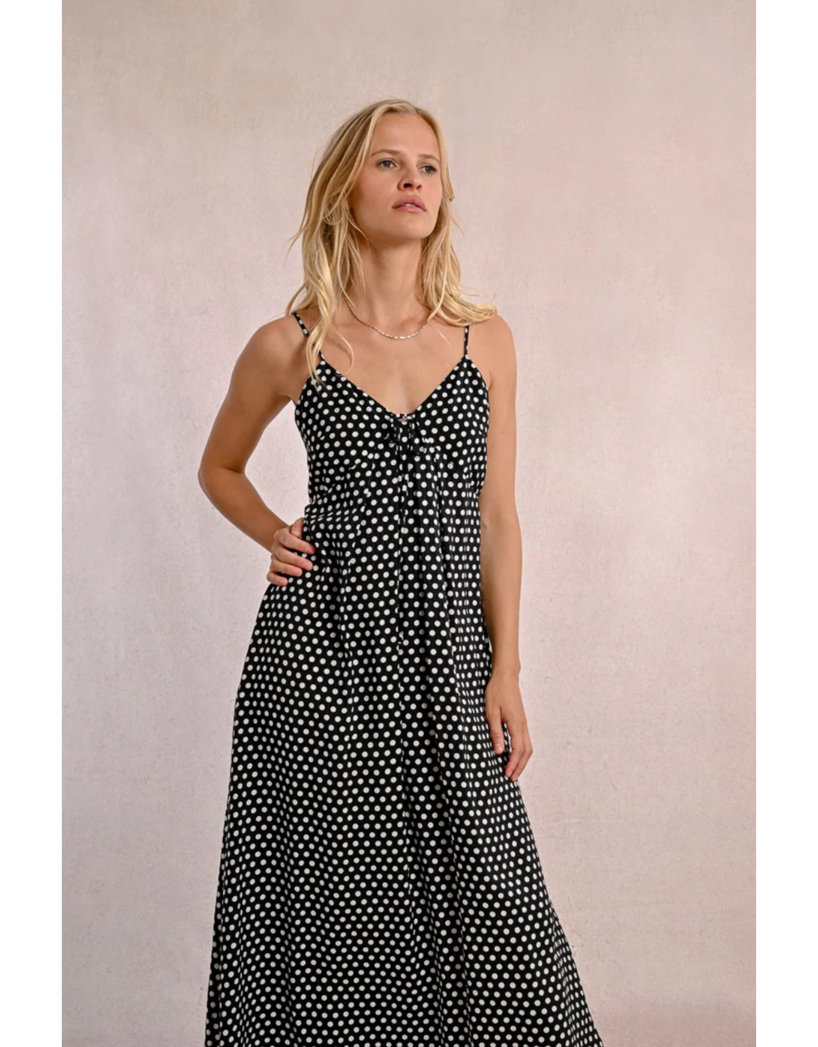 Molly Bracken Molly Bracken -  Polka Dot Maxi Dress (Black)