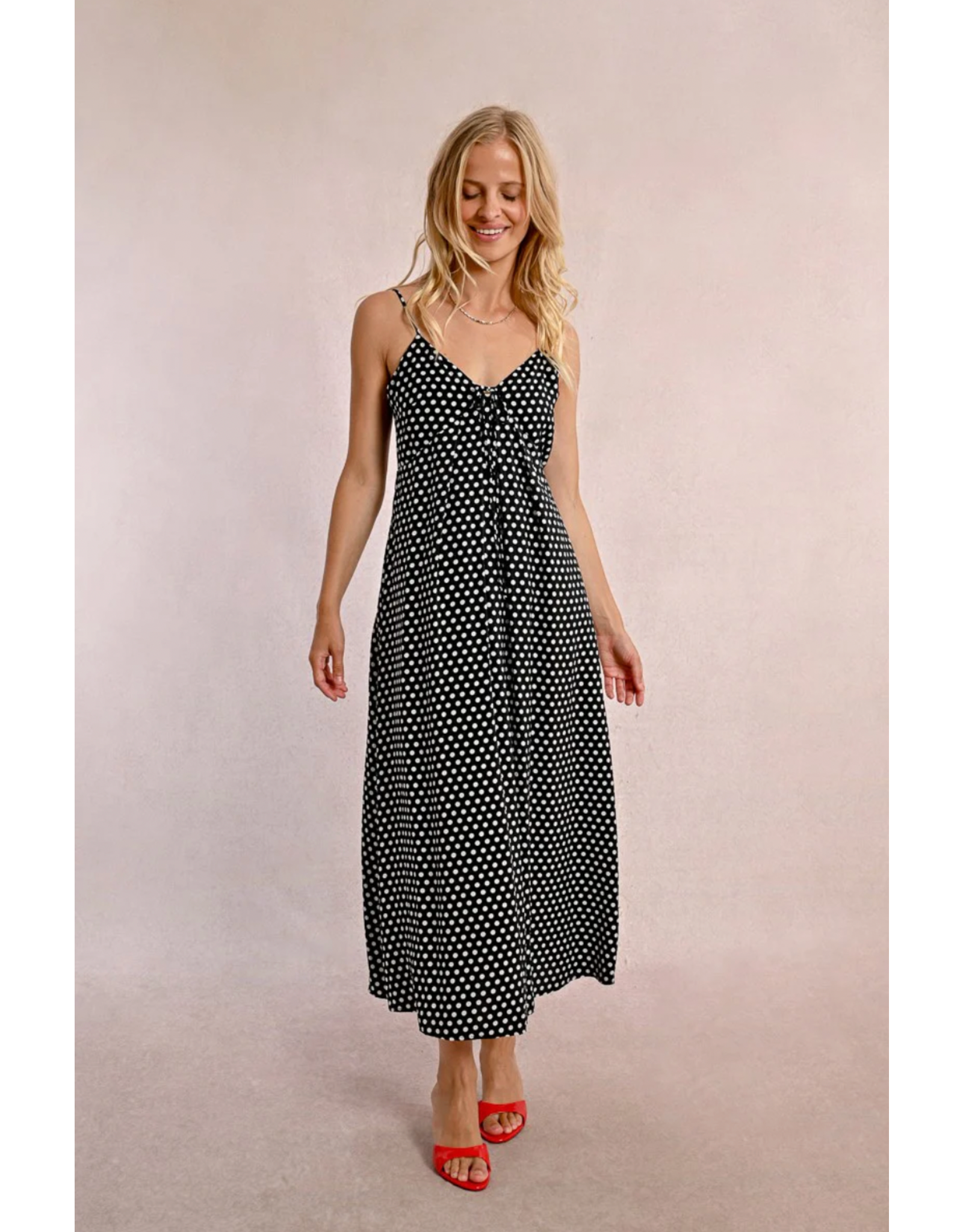 Molly Bracken Molly Bracken -  Polka Dot Maxi Dress (Black)