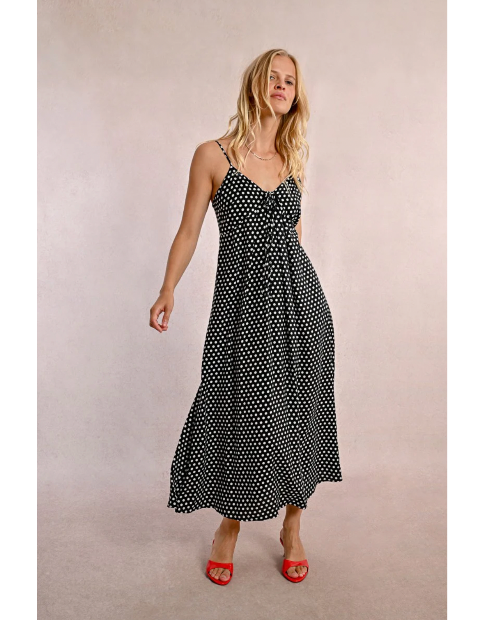 Molly Bracken Molly Bracken -  Polka Dot Maxi Dress (Black)