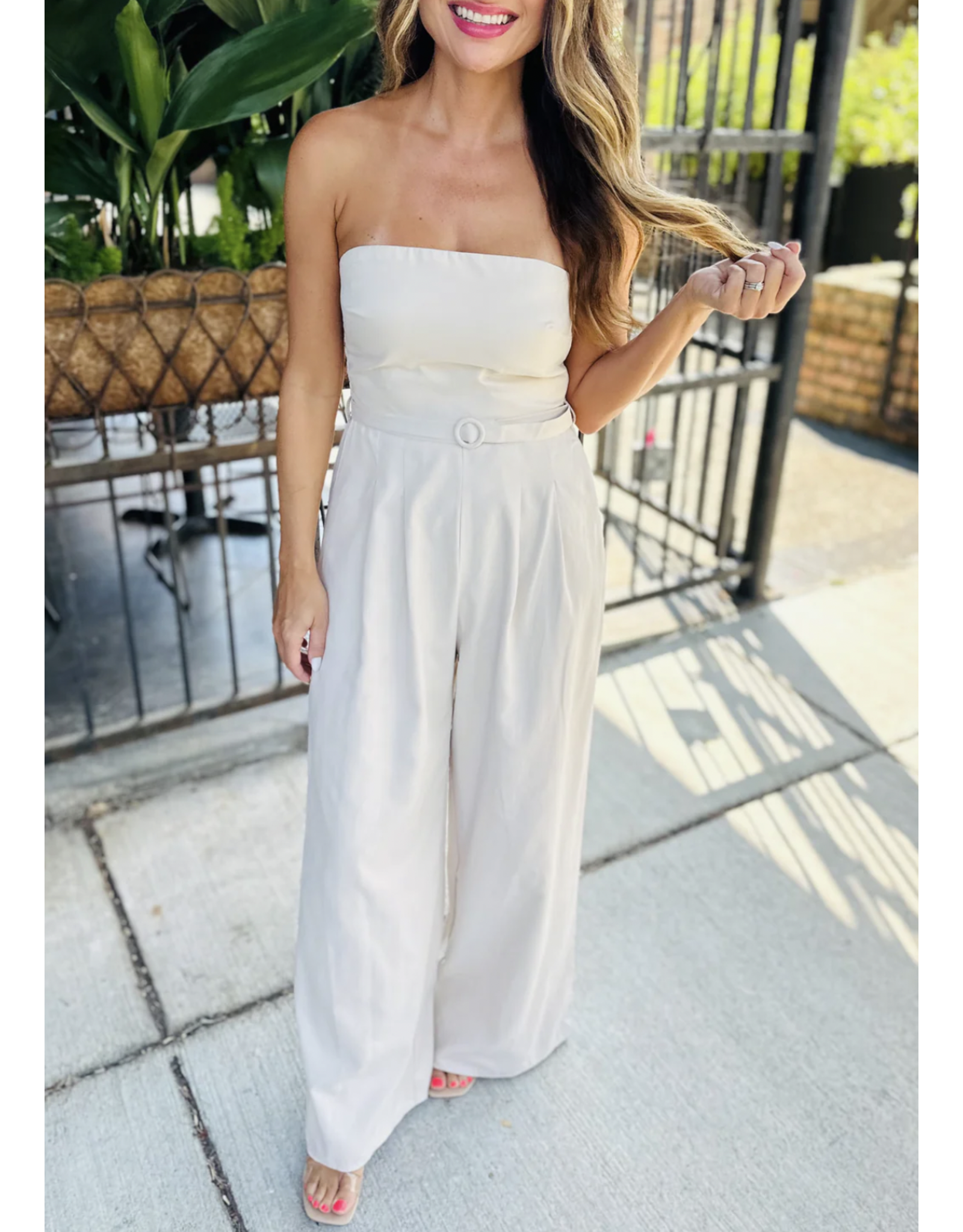 Sadie & Sage Sadie & Sage - Past Midnight Tube Jumpsuit (Cream)
